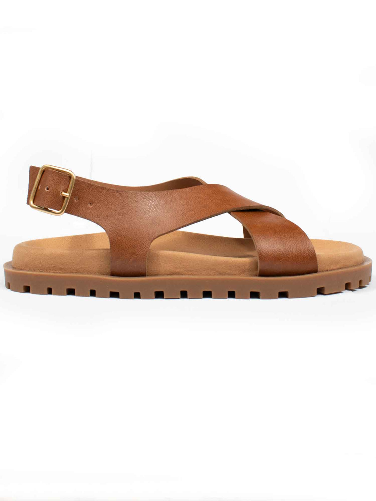  Cross Over Footbed Sandals