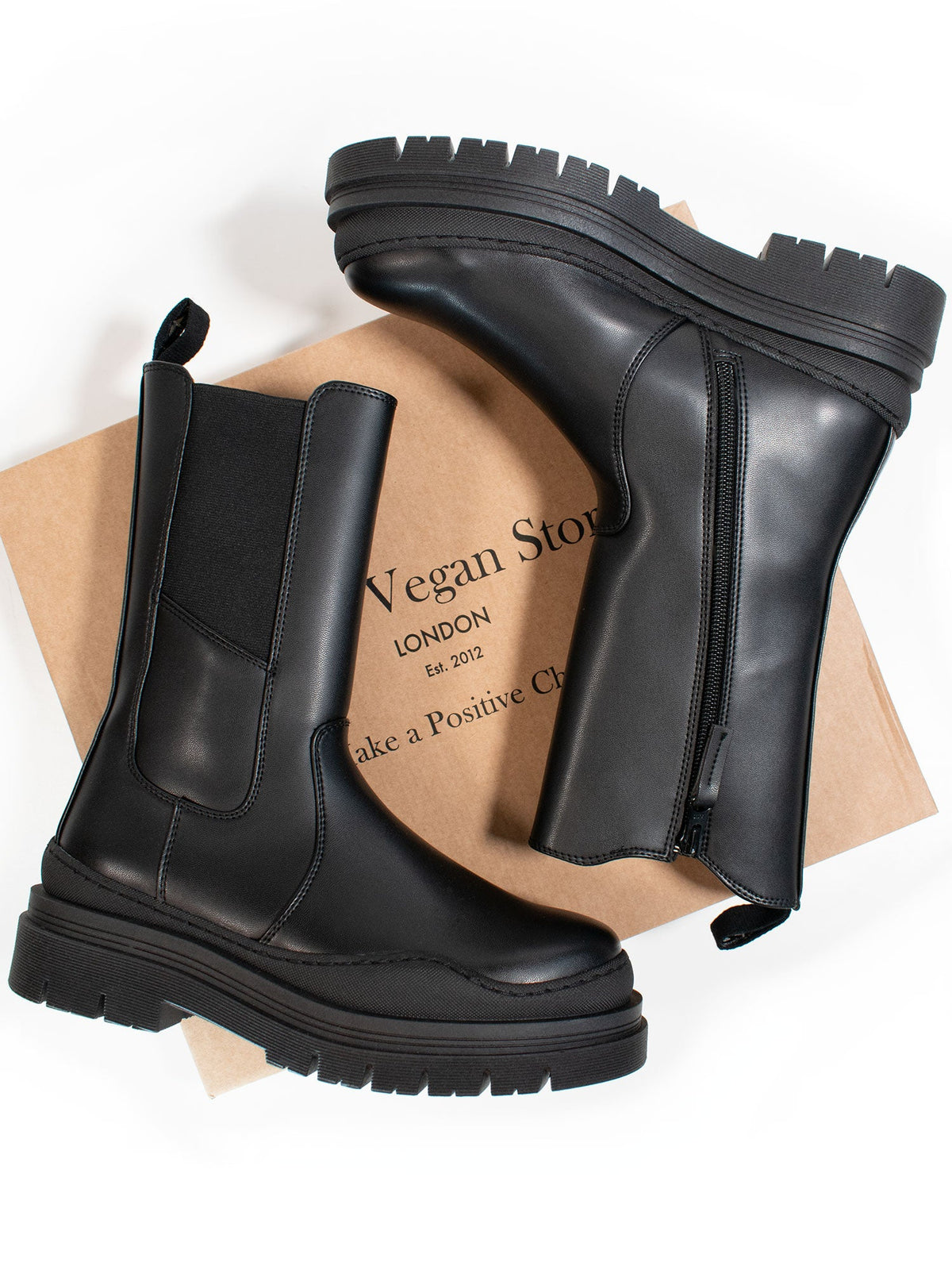  Track Sole Chelsea Mid-Height Boots