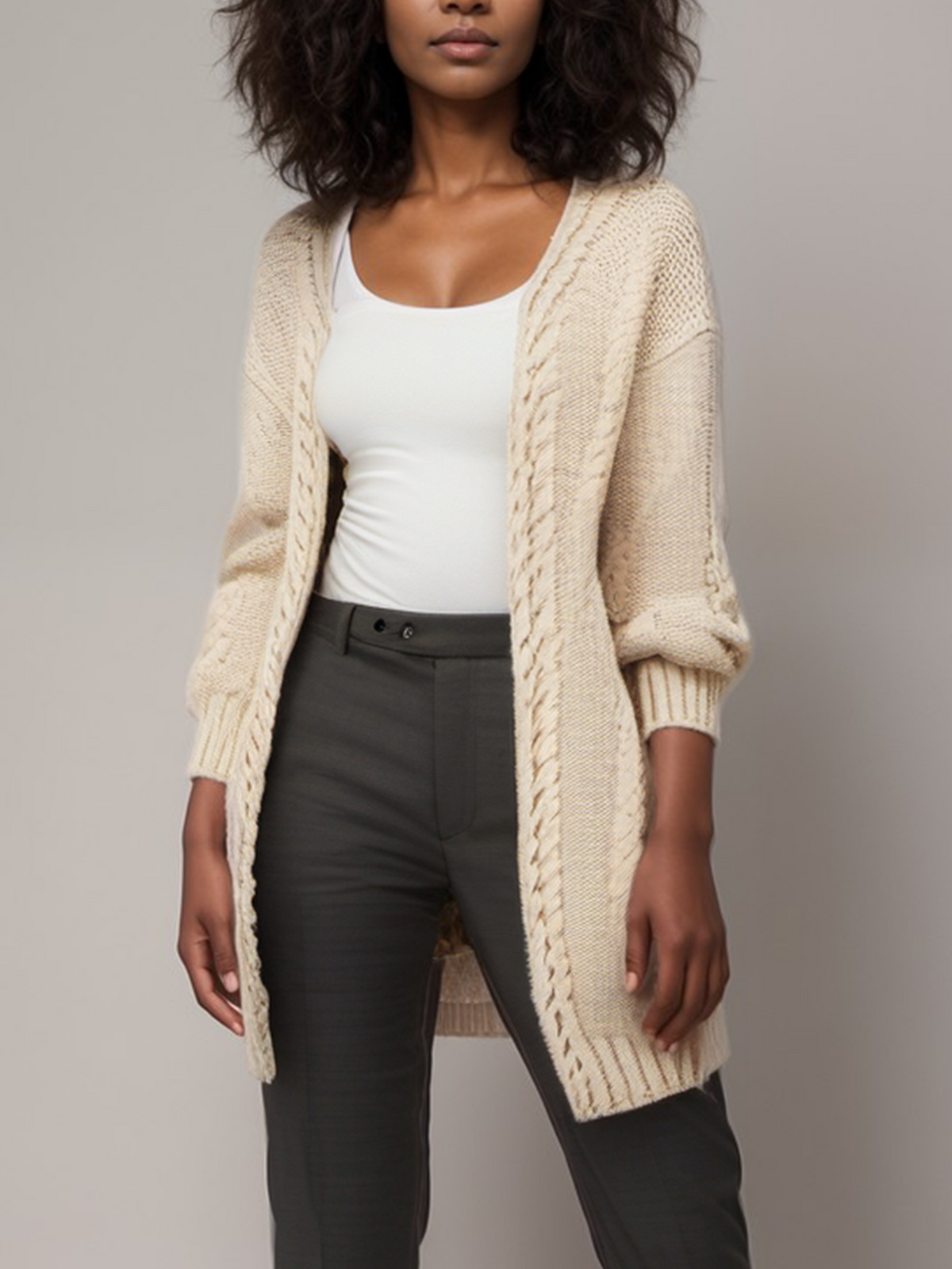  Recycled Chunky Knit Cardigan