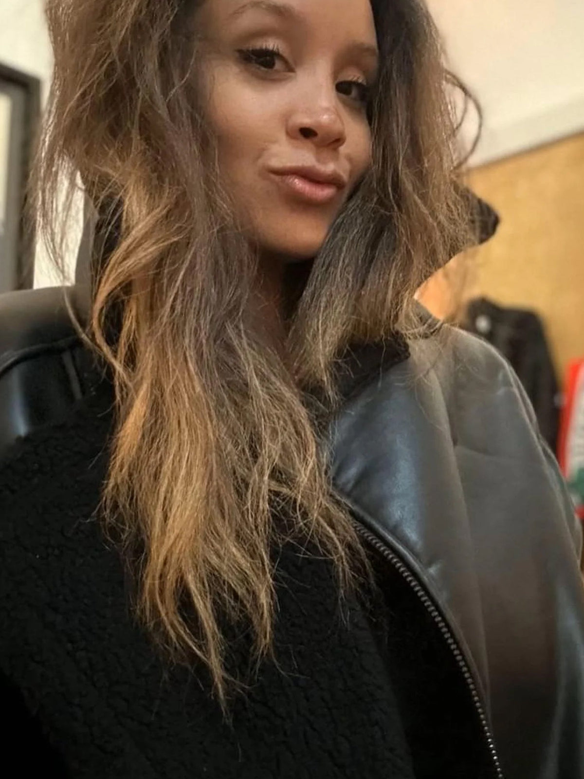  Oversized Recycled Vegan Shearling Aviator Jacket