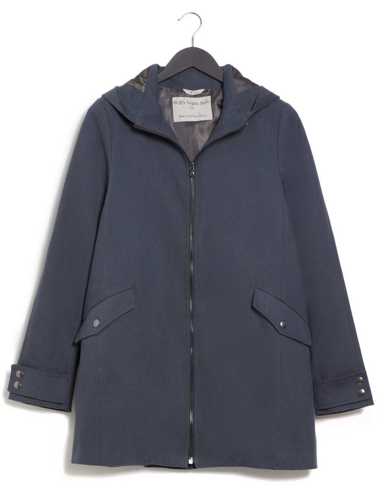  Vegan Wool Hooded Coat