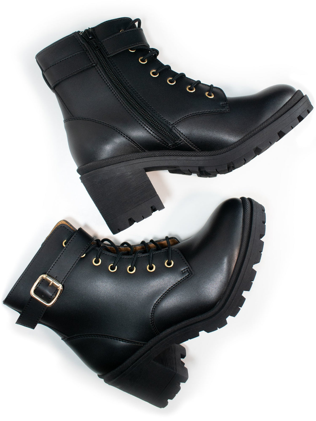  Lace Up Track Sole Booties